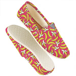 Pink Cartoon Banana Pattern Print Casual Shoes