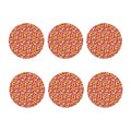 Pink Cartoon Banana Pattern Print Coaster Set
