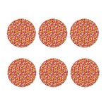 Pink Cartoon Banana Pattern Print Coaster Set