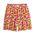 Pink Cartoon Banana Pattern Print Cotton Shorts