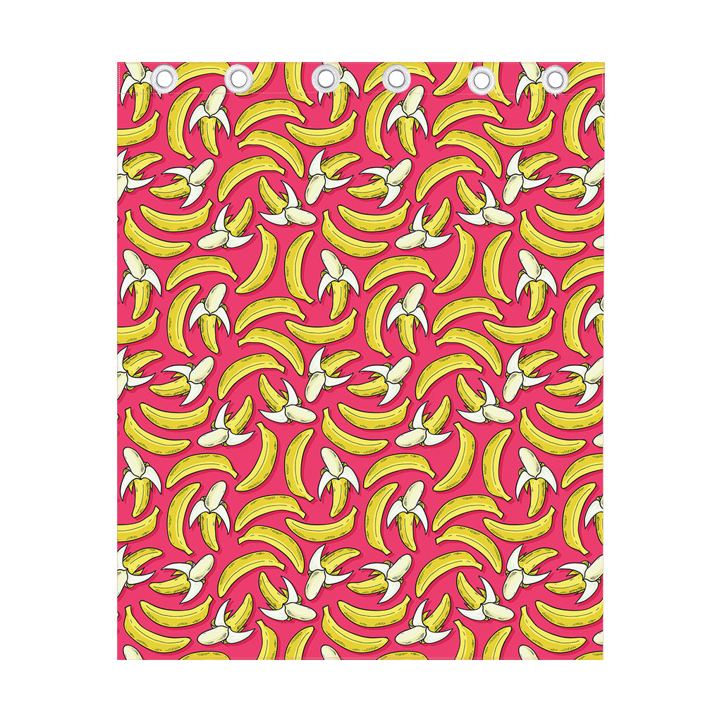 Pink Cartoon Banana Pattern Print Curtain