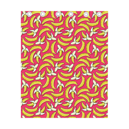 Pink Cartoon Banana Pattern Print Curtain
