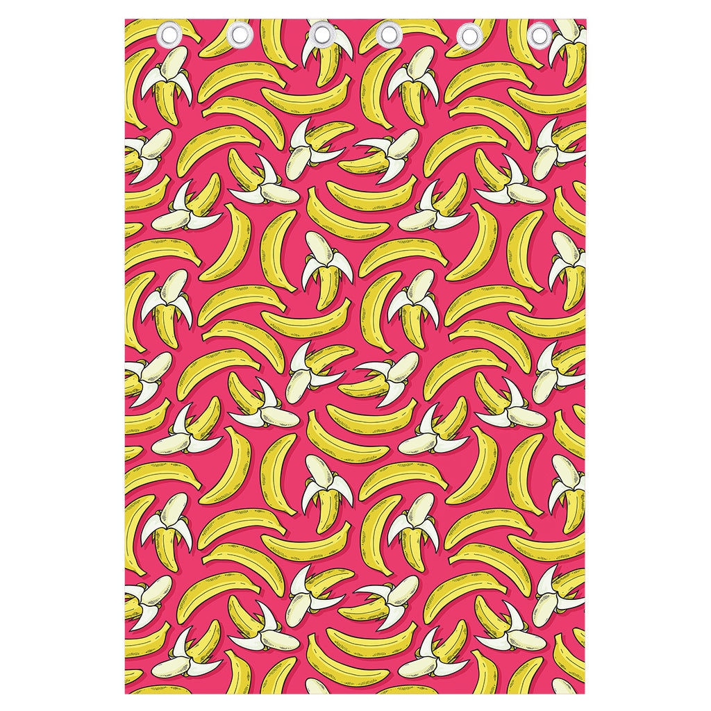 Pink Cartoon Banana Pattern Print Curtain