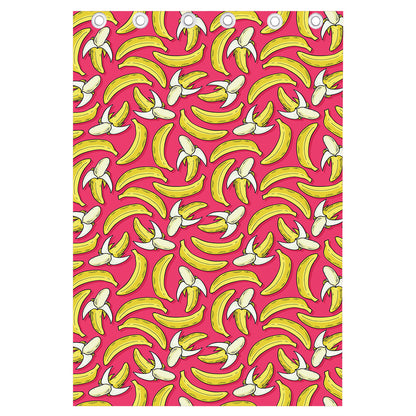 Pink Cartoon Banana Pattern Print Curtain