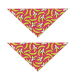 Pink Cartoon Banana Pattern Print Dog Bandana