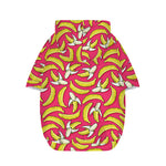 Pink Cartoon Banana Pattern Print Dog Zip Up Hoodie