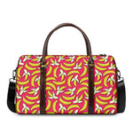 Pink Cartoon Banana Pattern Print Duffle Bag