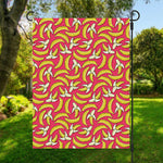 Pink Cartoon Banana Pattern Print Garden Flag