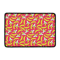 Pink Cartoon Banana Pattern Print Kitchen Mat