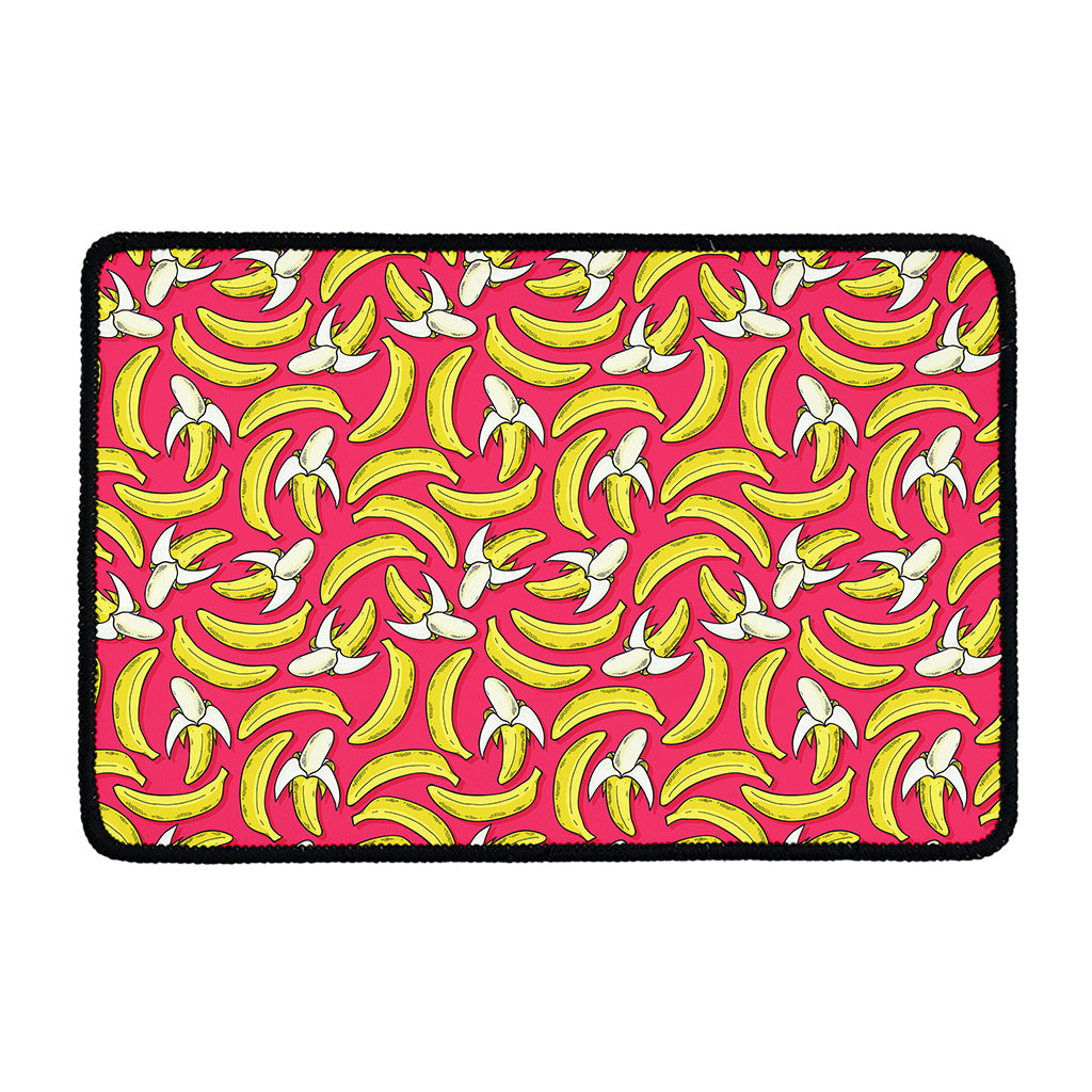 Pink Cartoon Banana Pattern Print Kitchen Mat