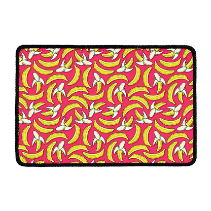 Pink Cartoon Banana Pattern Print Kitchen Mat