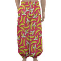 Pink Cartoon Banana Pattern Print Lantern Pants