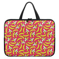 Pink Cartoon Banana Pattern Print Laptop Sleeve With Handle