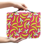 Pink Cartoon Banana Pattern Print Leather Bible Cover