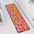 Pink Cartoon Banana Pattern Print Long Kitchen Mat