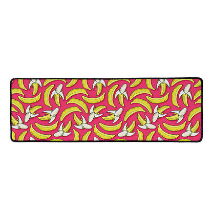 Pink Cartoon Banana Pattern Print Long Kitchen Mat