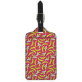 Pink Cartoon Banana Pattern Print Luggage Tag