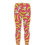 Pink Cartoon Banana Pattern Print Men's leggings