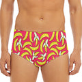 Pink Cartoon Banana Pattern Print Men's Triangle Swim Briefs