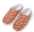 Pink Cartoon Banana Pattern Print Mesh Casual Shoes