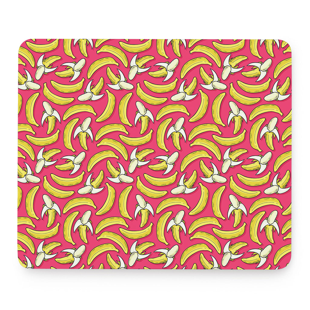 Pink Cartoon Banana Pattern Print Mouse Pad