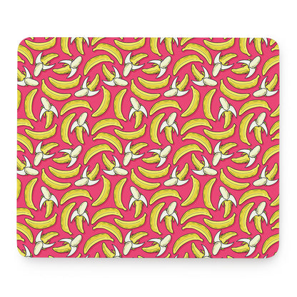 Pink Cartoon Banana Pattern Print Mouse Pad
