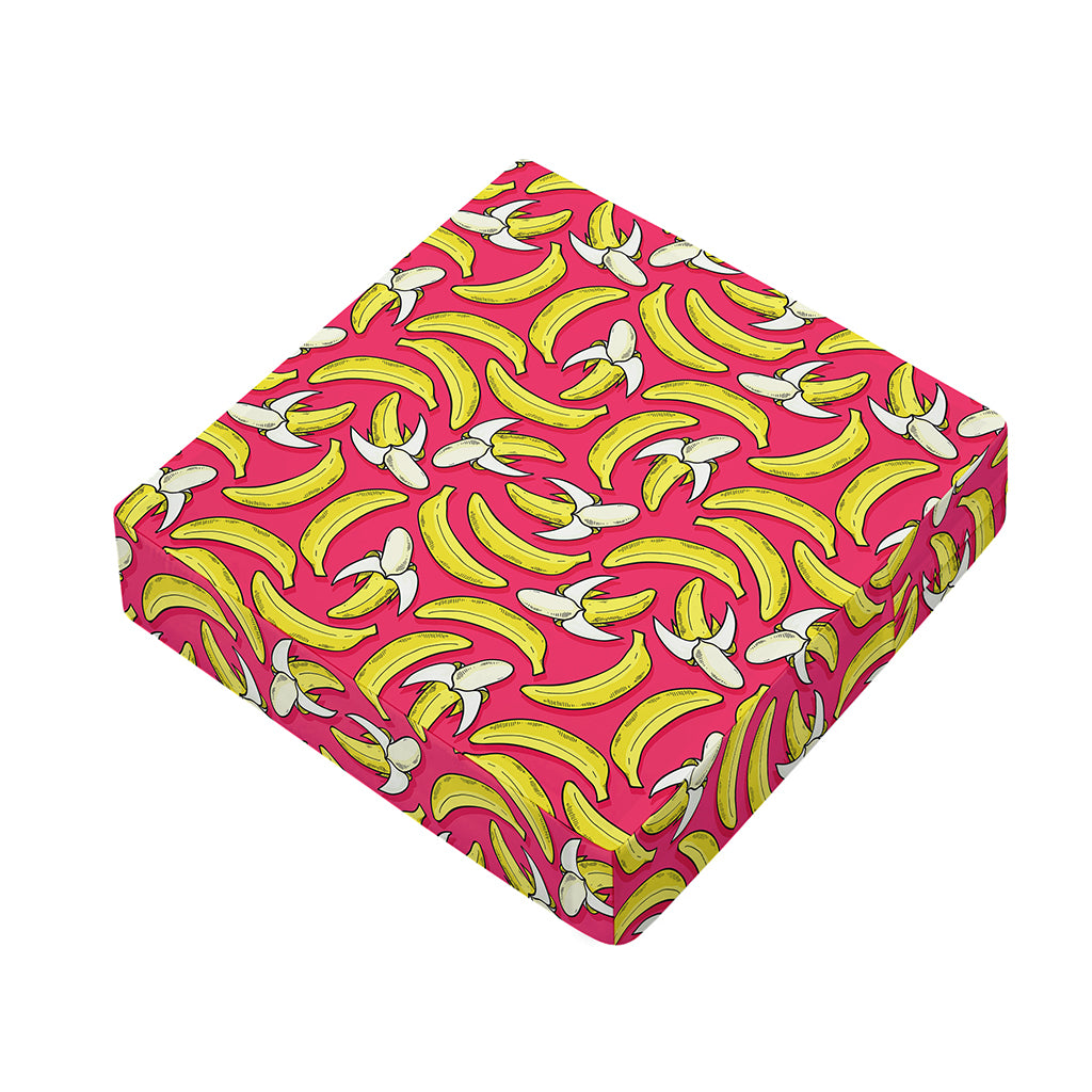 Pink Cartoon Banana Pattern Print Outdoor Seat Cushion Cover