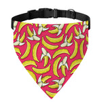 Pink Cartoon Banana Pattern Print Over The Collar Dog Bandana