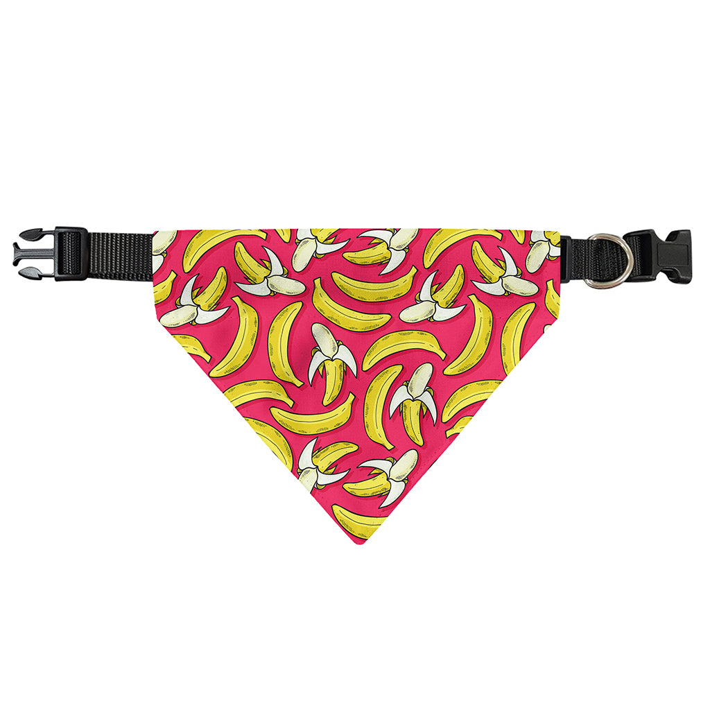 Pink Cartoon Banana Pattern Print Over The Collar Dog Bandana