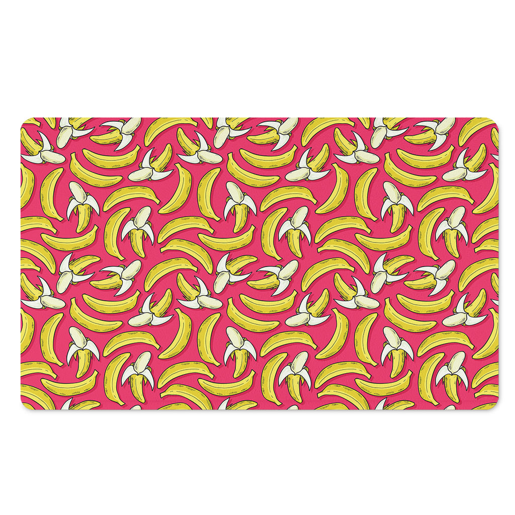 Pink Cartoon Banana Pattern Print Polyester Doormat