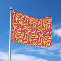 Pink Cartoon Banana Pattern Print Polyester Flag