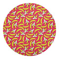 Pink Cartoon Banana Pattern Print Round Blanket
