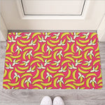 Pink Cartoon Banana Pattern Print Rubber Doormat