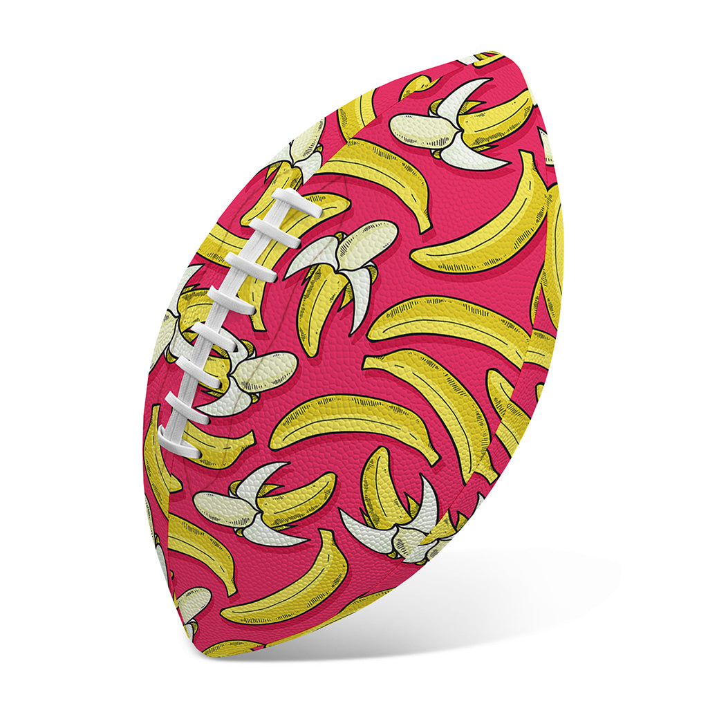 Pink Cartoon Banana Pattern Print Rugby Ball