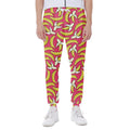 Pink Cartoon Banana Pattern Print Joggers
