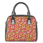 Pink Cartoon Banana Pattern Print Shoulder Handbag