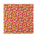 Pink Cartoon Banana Pattern Print Silk Bandana