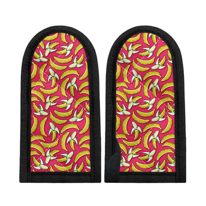 Pink Cartoon Banana Pattern Print Skillet Handle Cover