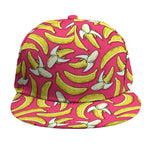 Pink Cartoon Banana Pattern Print Snapback Cap