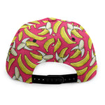 Pink Cartoon Banana Pattern Print Snapback Cap