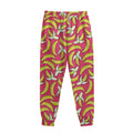 Pink Cartoon Banana Pattern Print Sweatpants
