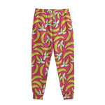 Pink Cartoon Banana Pattern Print Sweatpants