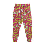 Pink Cartoon Banana Pattern Print Sweatpants