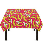 Pink Cartoon Banana Pattern Print Tablecloth
