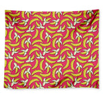 Pink Cartoon Banana Pattern Print Tapestry