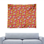 Pink Cartoon Banana Pattern Print Tapestry
