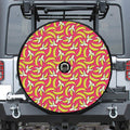 Pink Cartoon Banana Pattern Print Tire Cover With Camera Hole