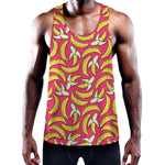 Pink Cartoon Banana Pattern Print Training Tank Top