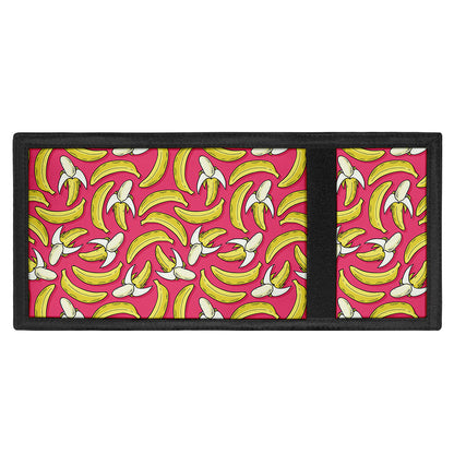 Pink Cartoon Banana Pattern Print Trifold Wallet