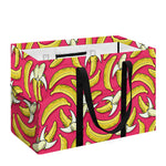 Pink Cartoon Banana Pattern Print Utility Tote Bag